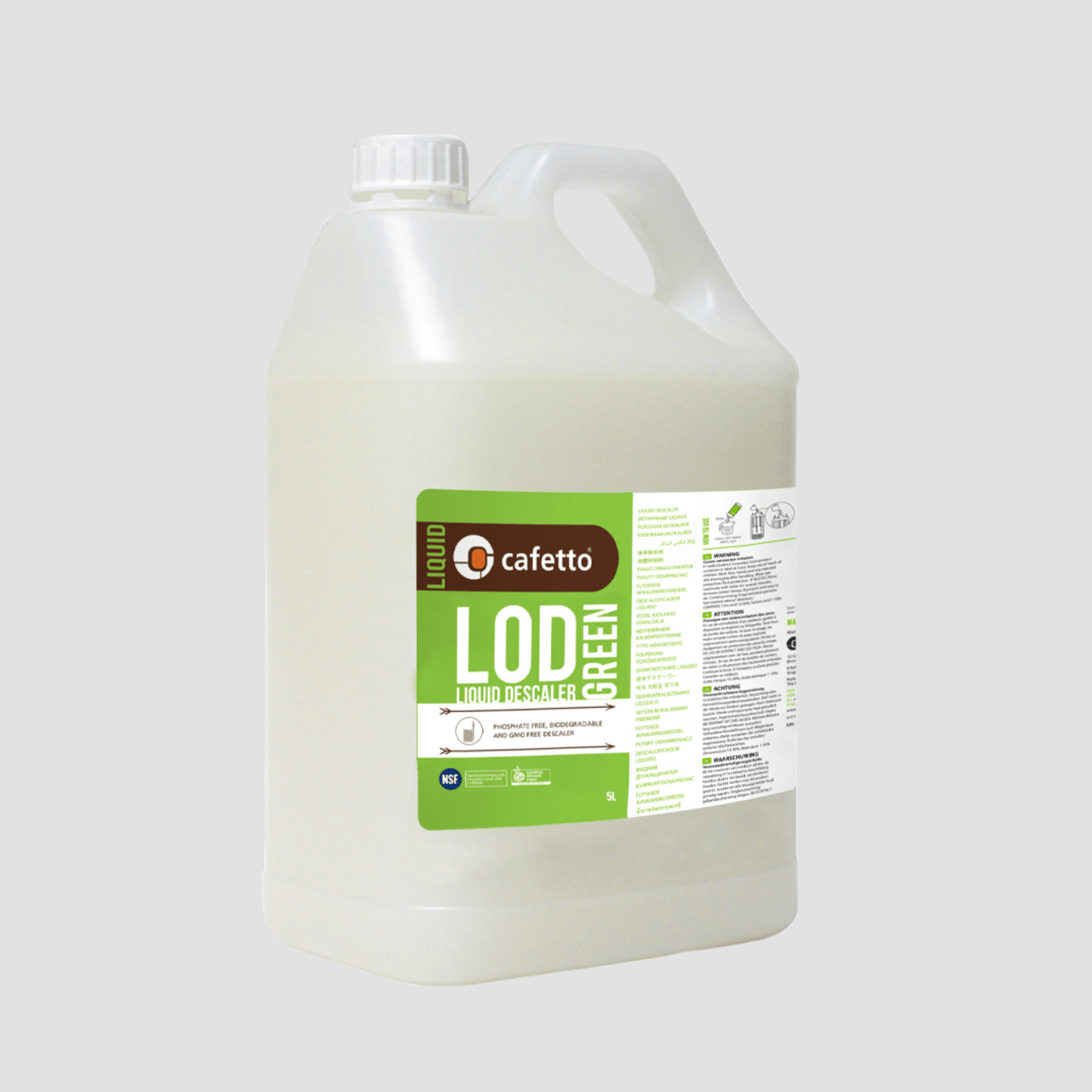 Cafetto LOD Green Liquid Organic Descaler 5L - Sigma Supply