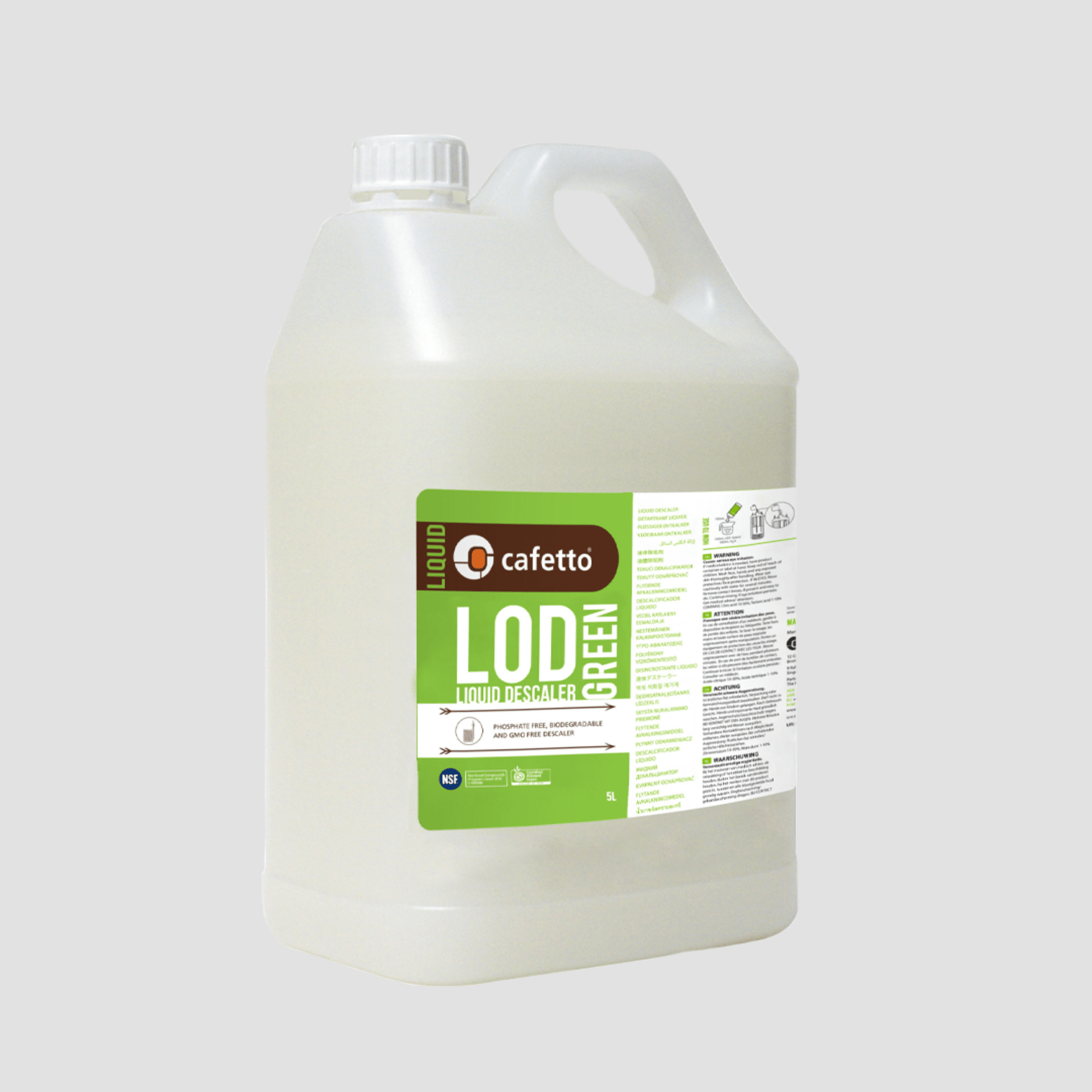 Cafetto LOD Green Liquid Organic Descaler 5L - Sigma Supply