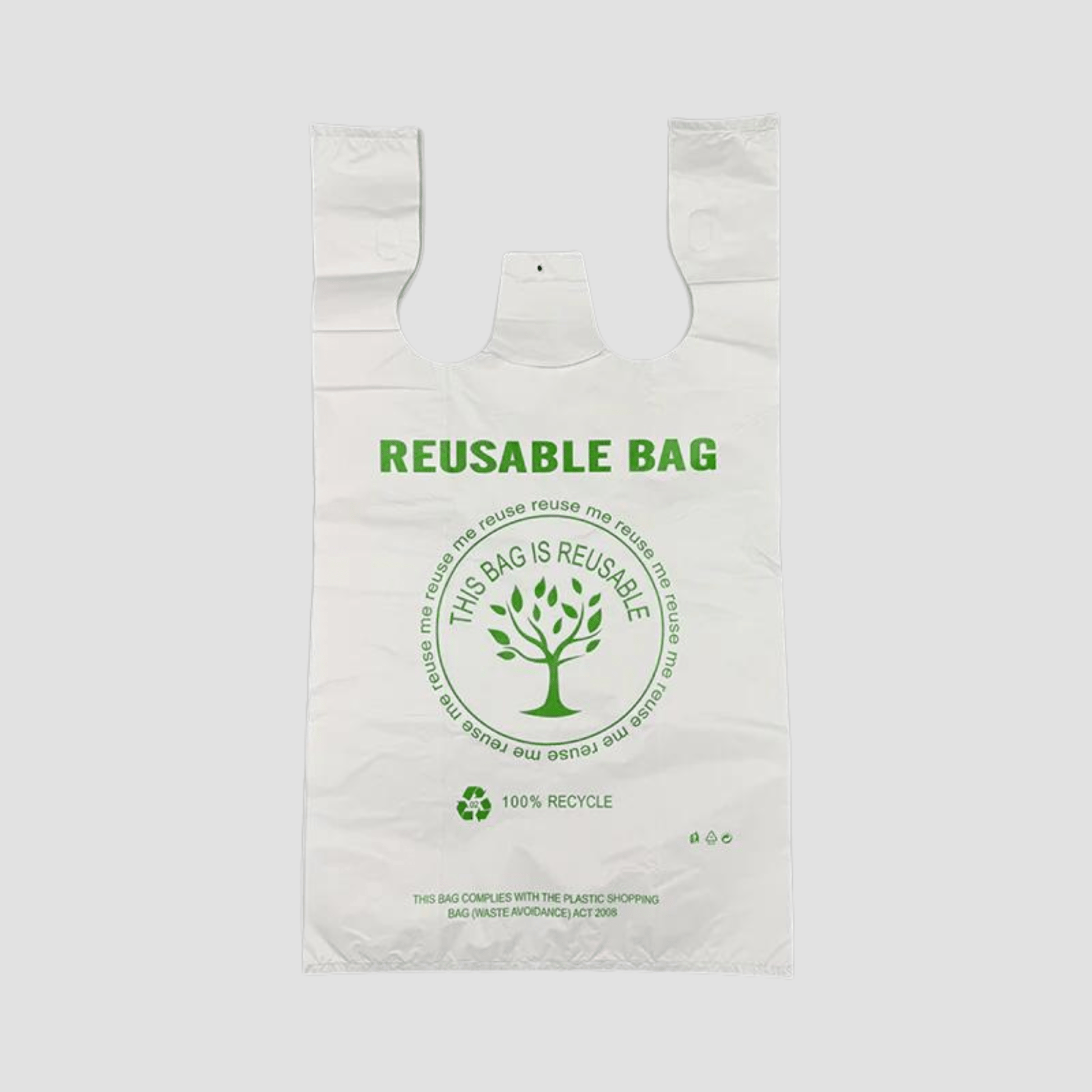 JF Reusable Plastic Bag White - Sigma Supply